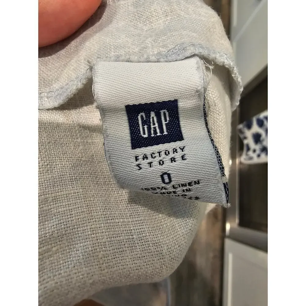 Gap linen light blue and white skirt sz 0 - Picture 4 of 4